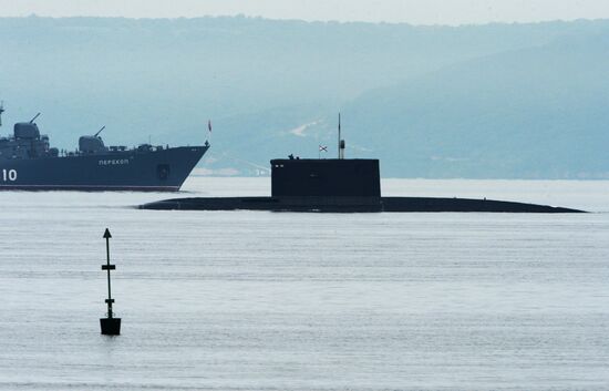 Rehearsal of military sports festival marking Navy Day in Vladivostok