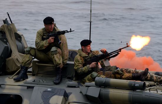 Rehearsal of military sports festival marking Navy Day in Vladivostok