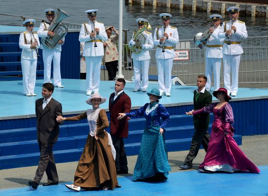 Rehearsal of military sports festival marking Navy Day in Vladivostok