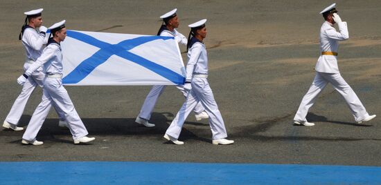 Rehearsal of military sports festival marking Navy Day in Vladivostok
