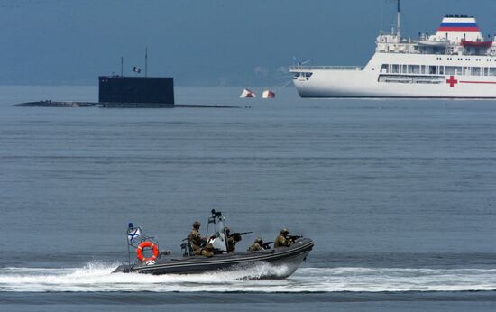 Rehearsal of military sports festival marking Navy Day in Vladivostok