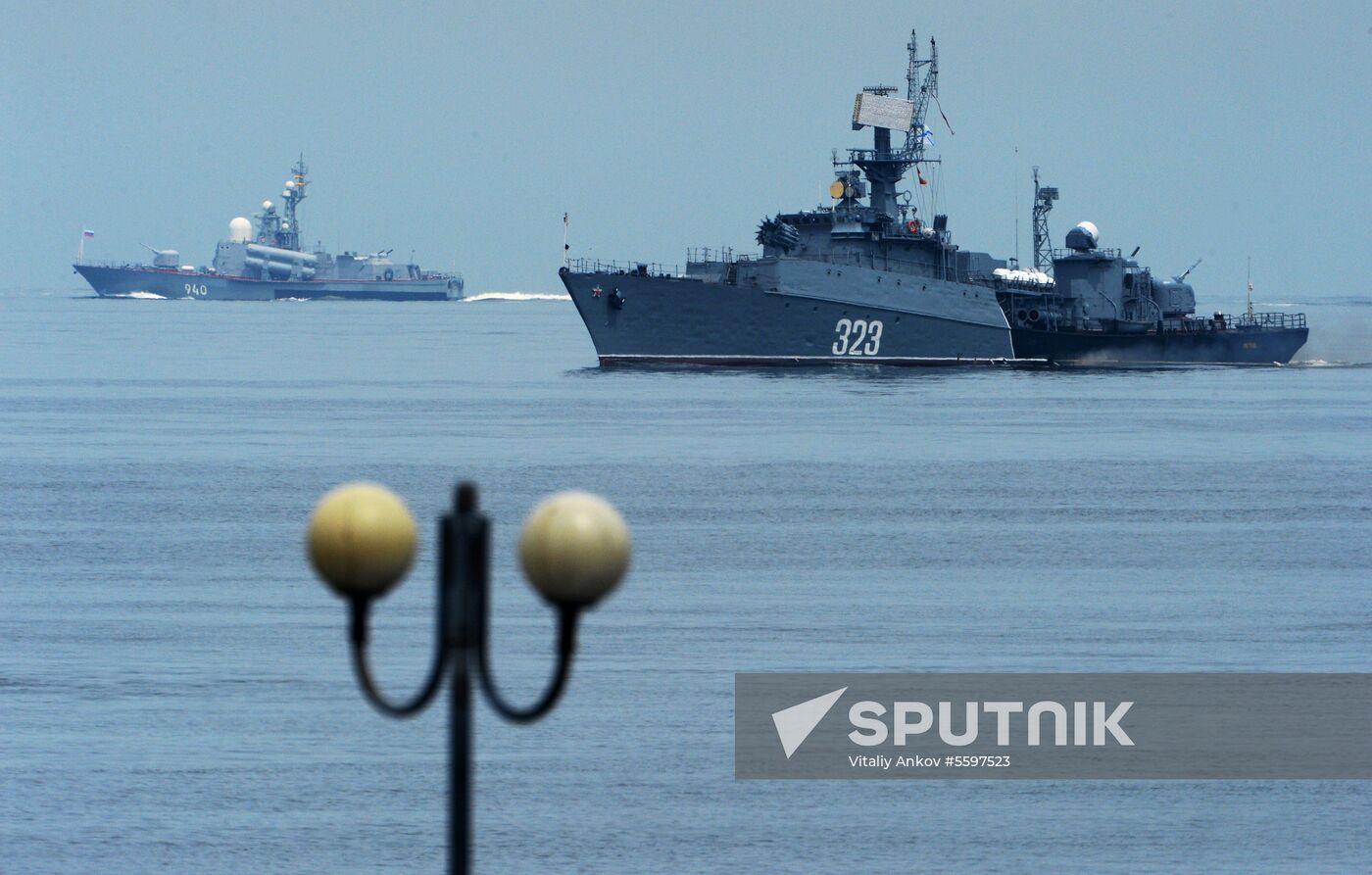 Rehearsal of military sports festival marking Navy Day in Vladivostok