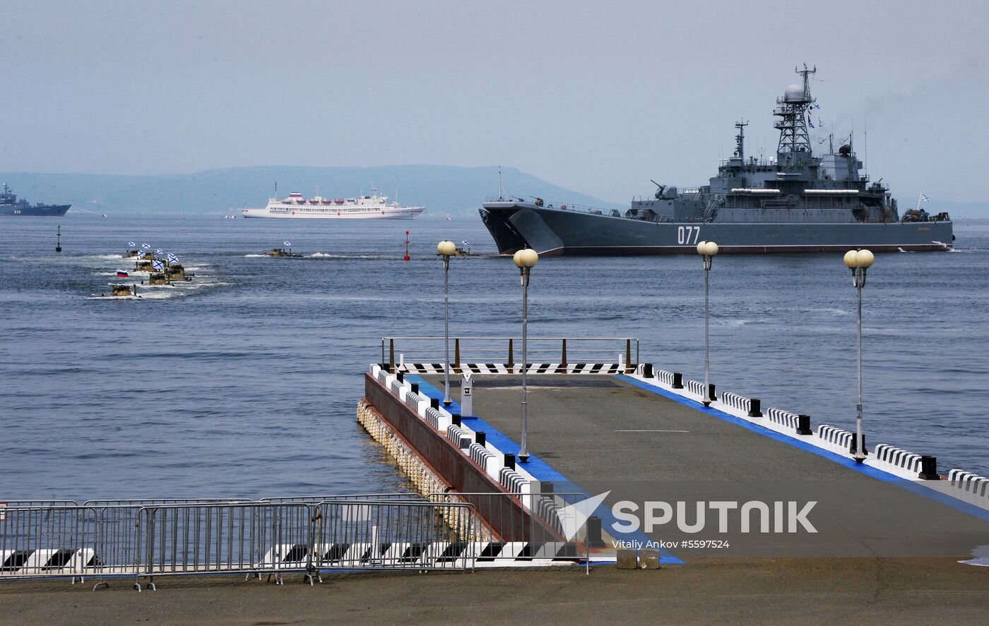 Rehearsal of military sports festival marking Navy Day in Vladivostok