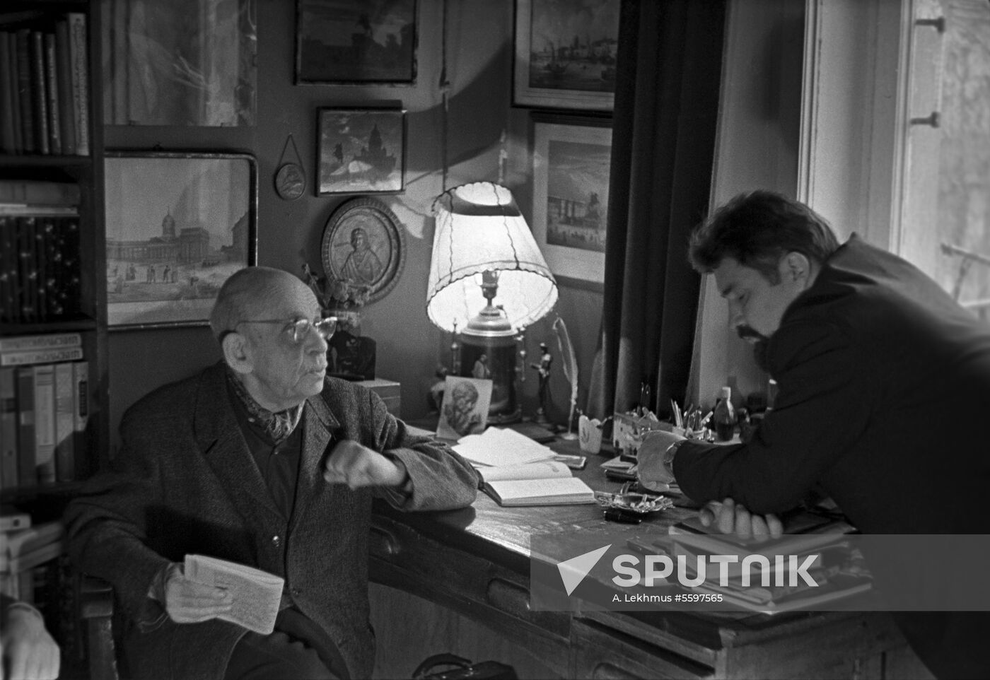 Poet Pavel Antokolsky and writer Viktor Afanasyev