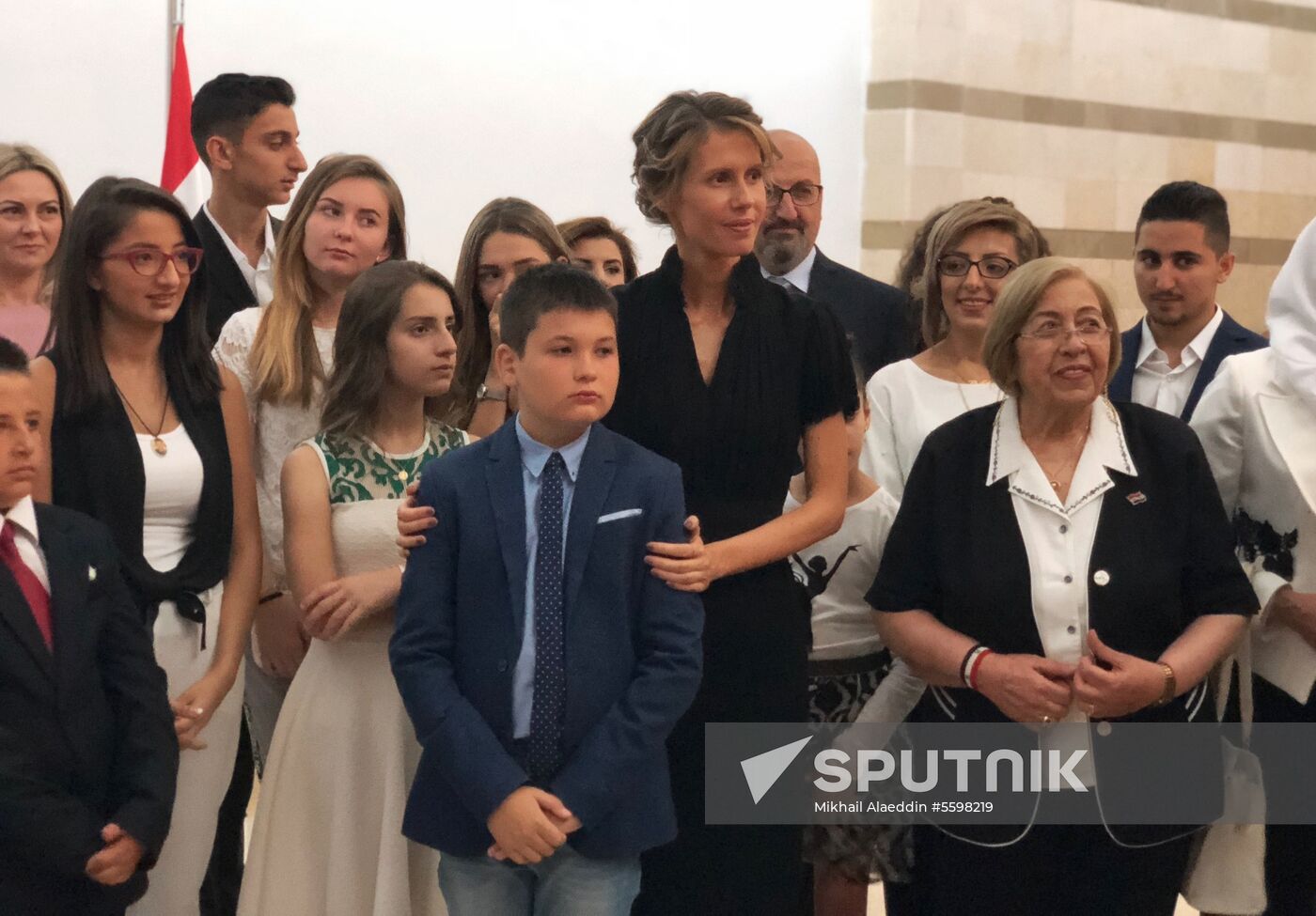 Syrian First Lady Asma al-Assad meets with families of Russian officers killed in Syria