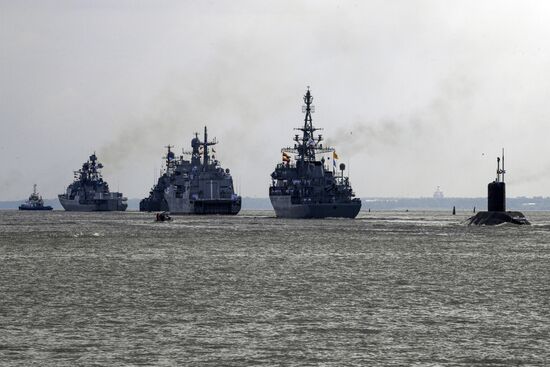 Navy Day parade rehearsal