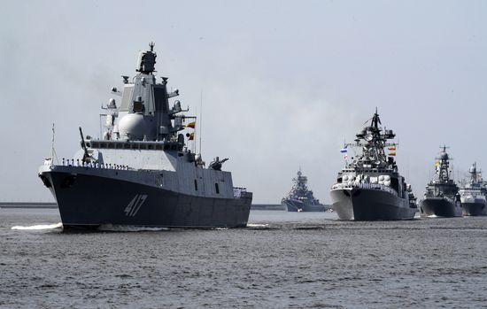 Navy Day parade rehearsal