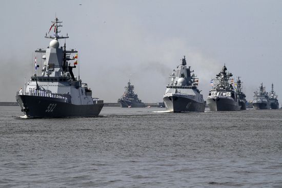 Navy Day parade rehearsal