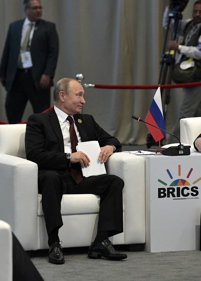 President Vladimir Putin at 10th BRICS Summit in South Africa. Day two