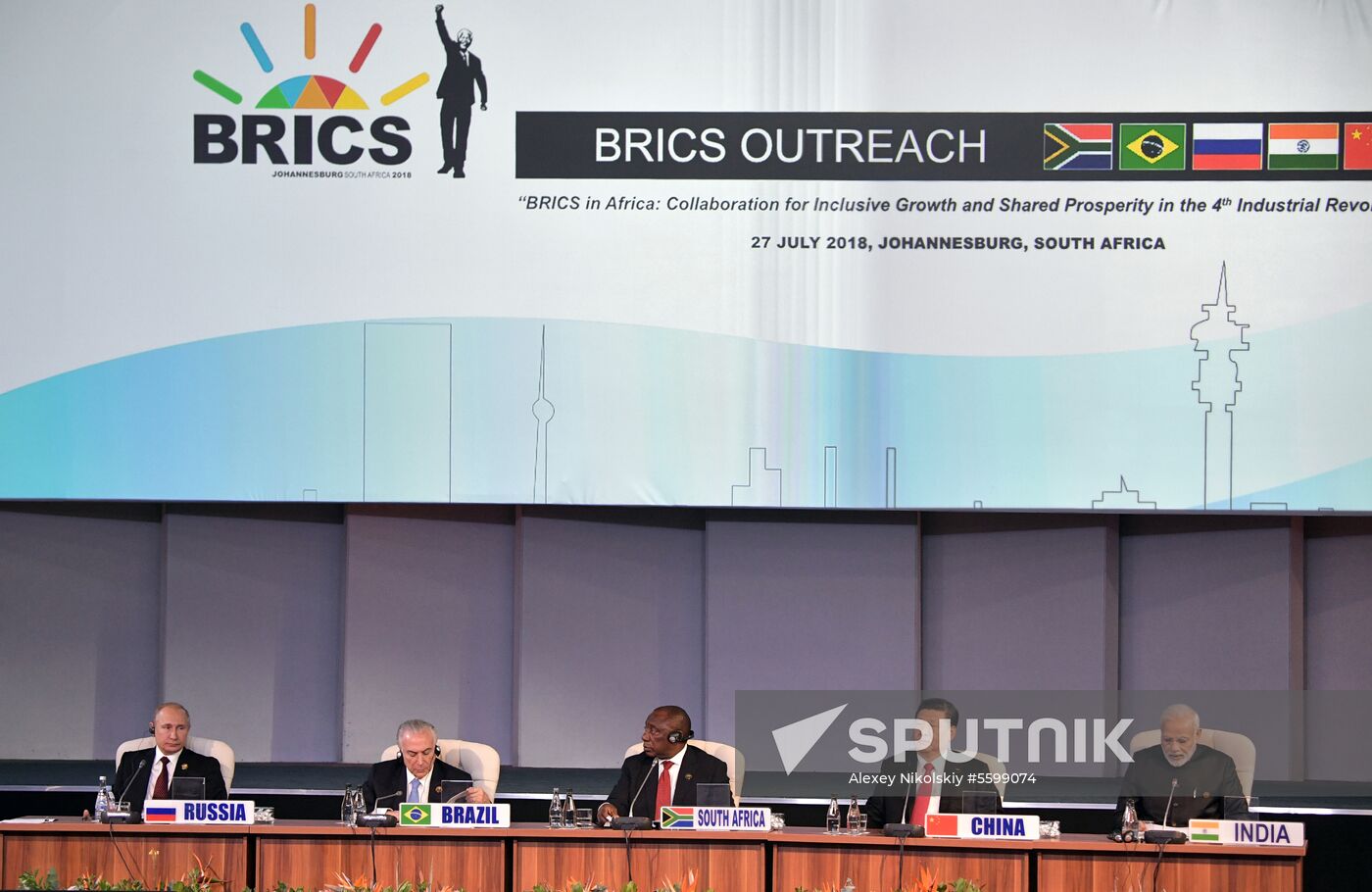 President Vladimir Putin at 10th BRICS Summit in South Africa. Day two