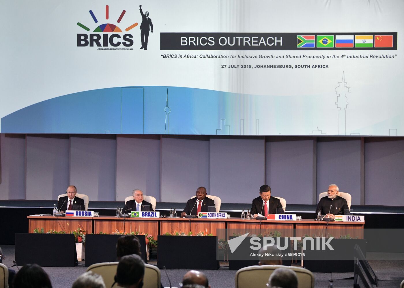 President Vladimir Putin at 10th BRICS Summit in South Africa. Day two