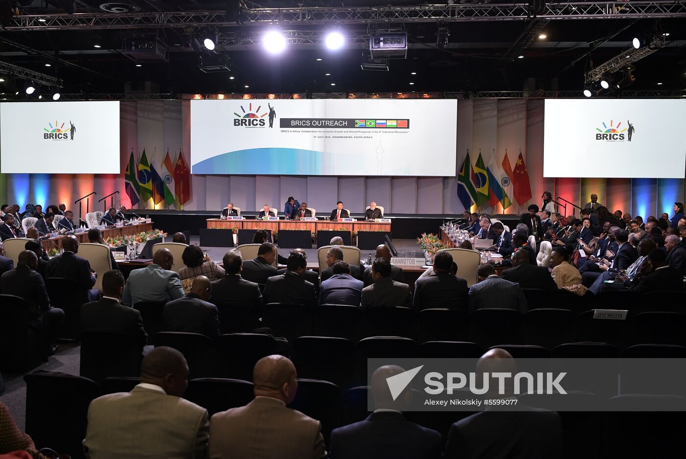 President Vladimir Putin at 10th BRICS Summit in South Africa. Day two