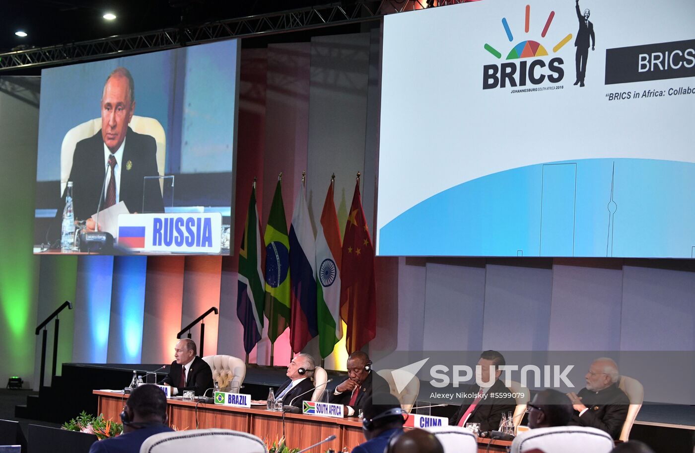 President Vladimir Putin at 10th BRICS Summit in South Africa. Day two