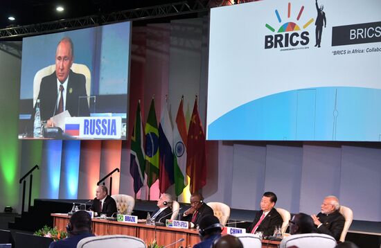 President Vladimir Putin at 10th BRICS Summit in South Africa. Day two