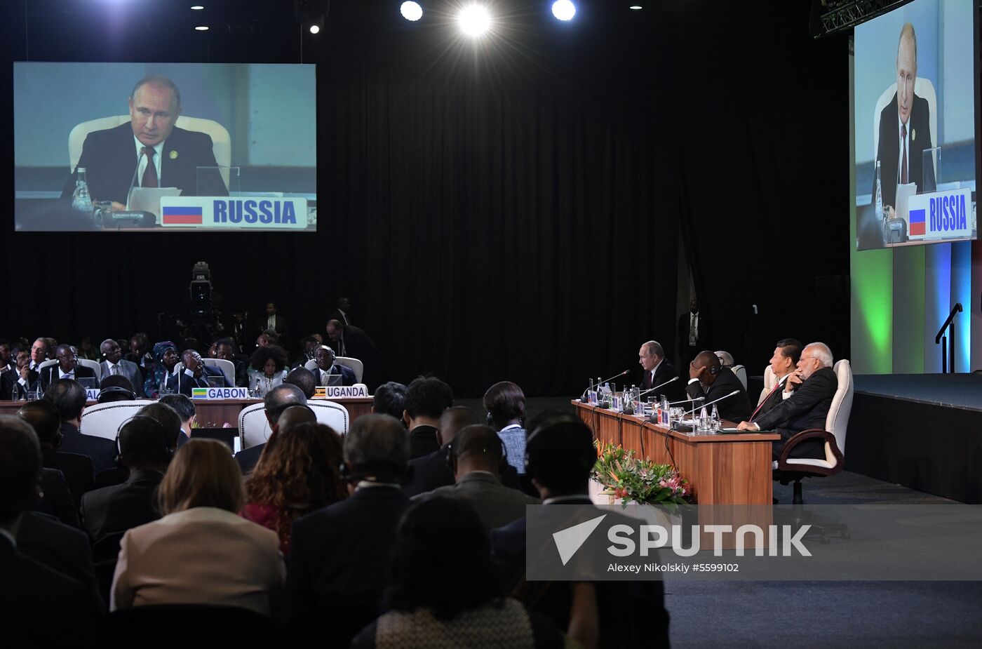 President Vladimir Putin at 10th BRICS Summit in South Africa. Day two