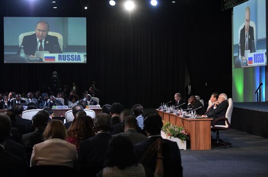 President Vladimir Putin at 10th BRICS Summit in South Africa. Day two