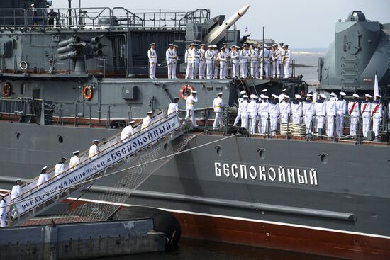 Opening museum aboard Bespokoiny guided-missile destroyer