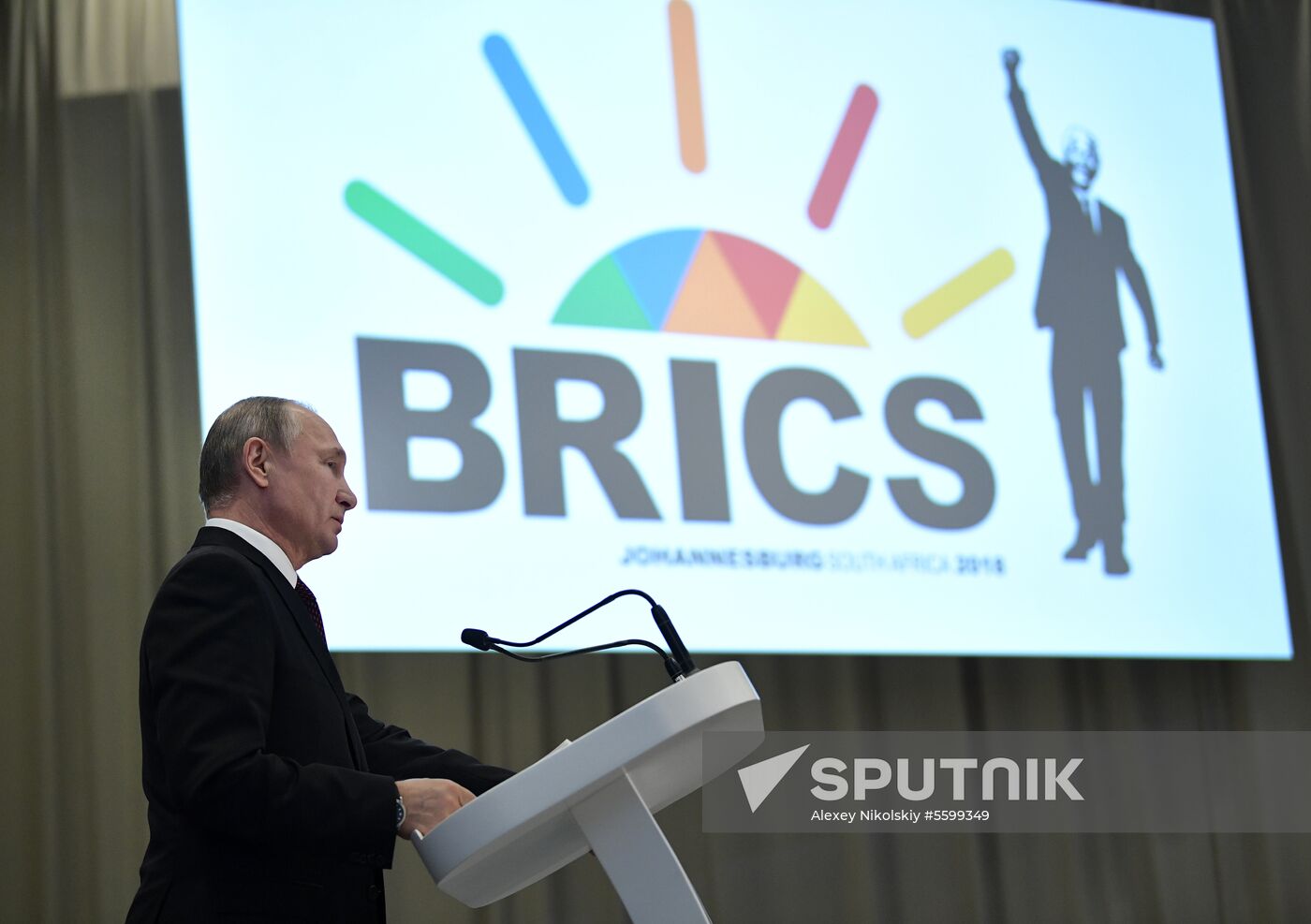 President Vladimir Putin at 10th BRICS Summit in South Africa. Day two