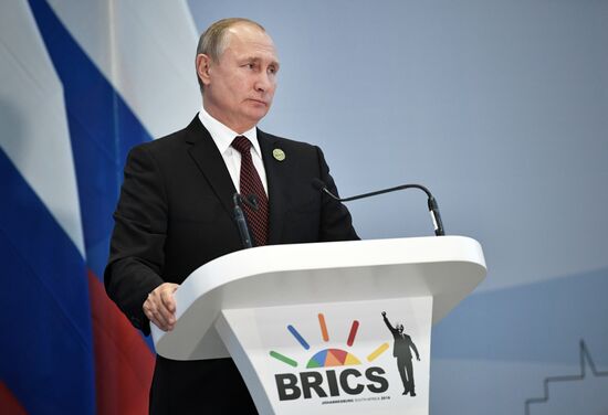 President Vladimir Putin at 10th BRICS Summit in South Africa. Day two