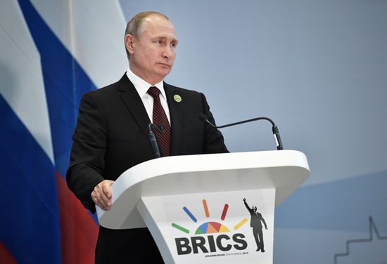 President Vladimir Putin at 10th BRICS Summit in South Africa. Day two