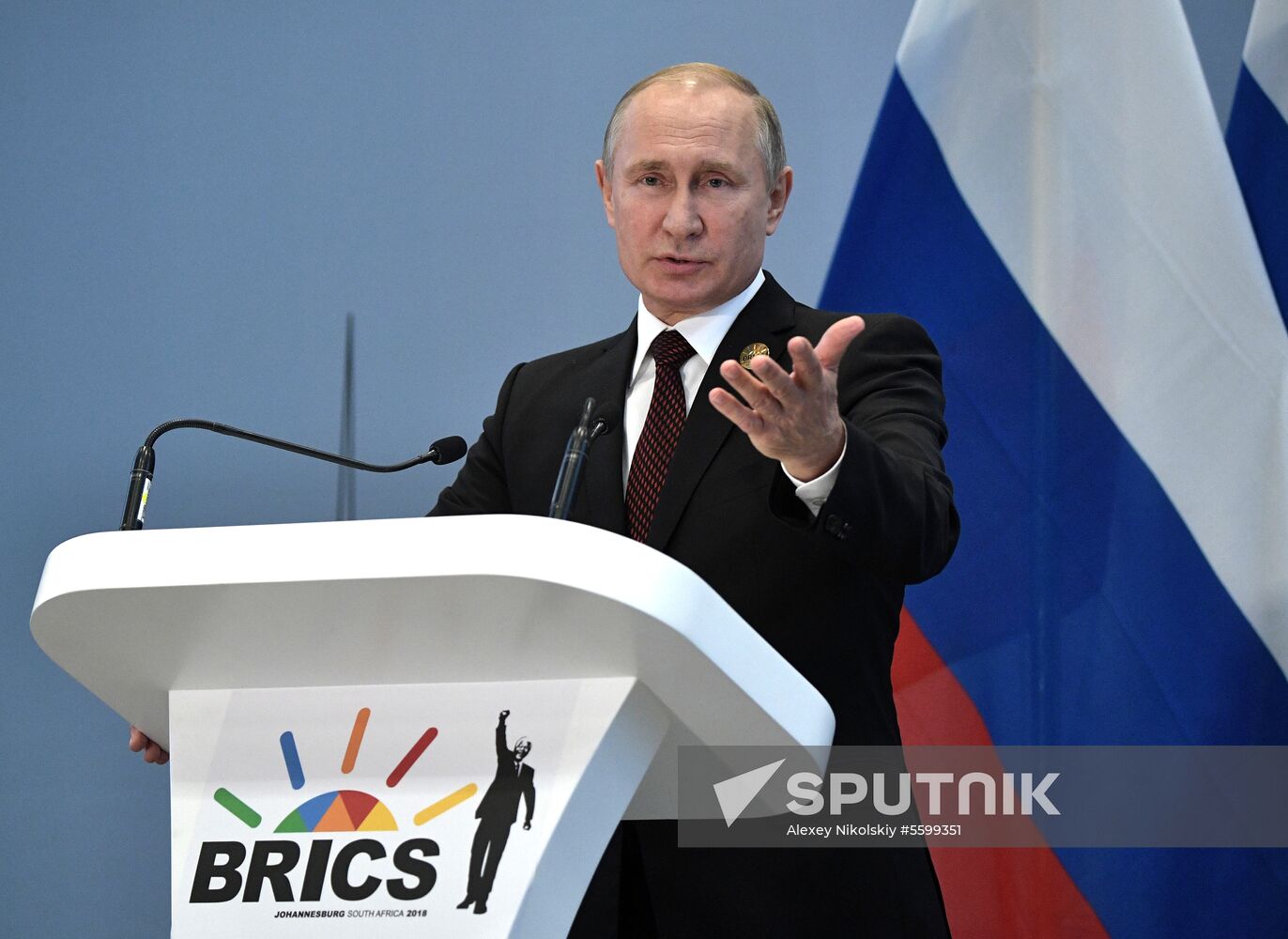 President Vladimir Putin at 10th BRICS Summit in South Africa. Day two