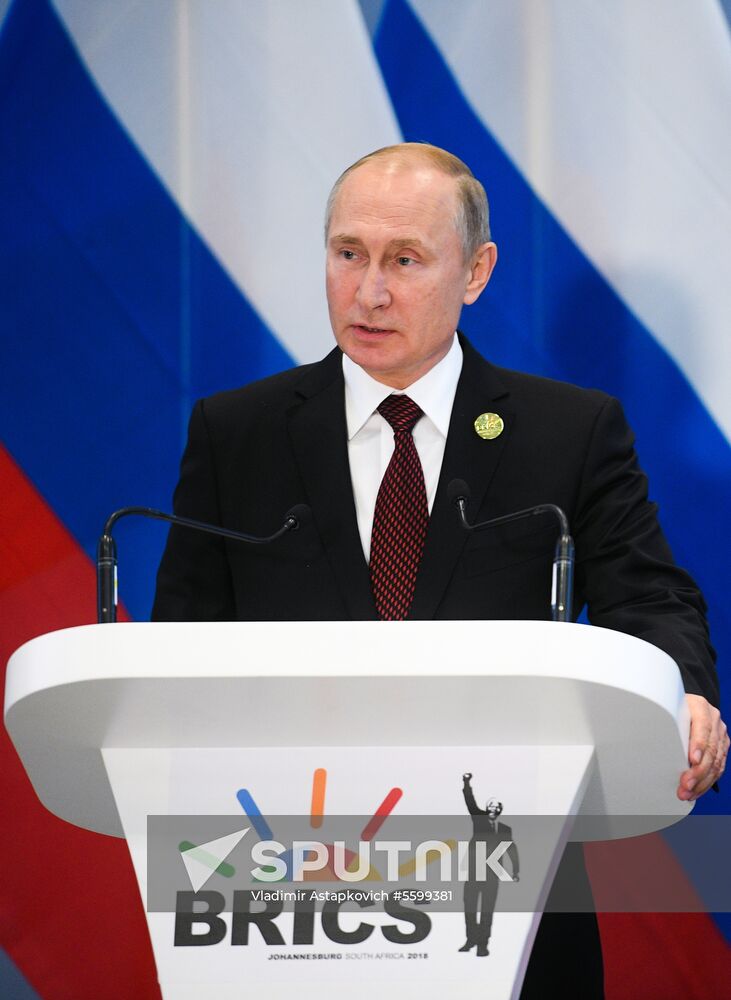 President Vladimir Putin at 10th BRICS Summit in South Africa. Day two