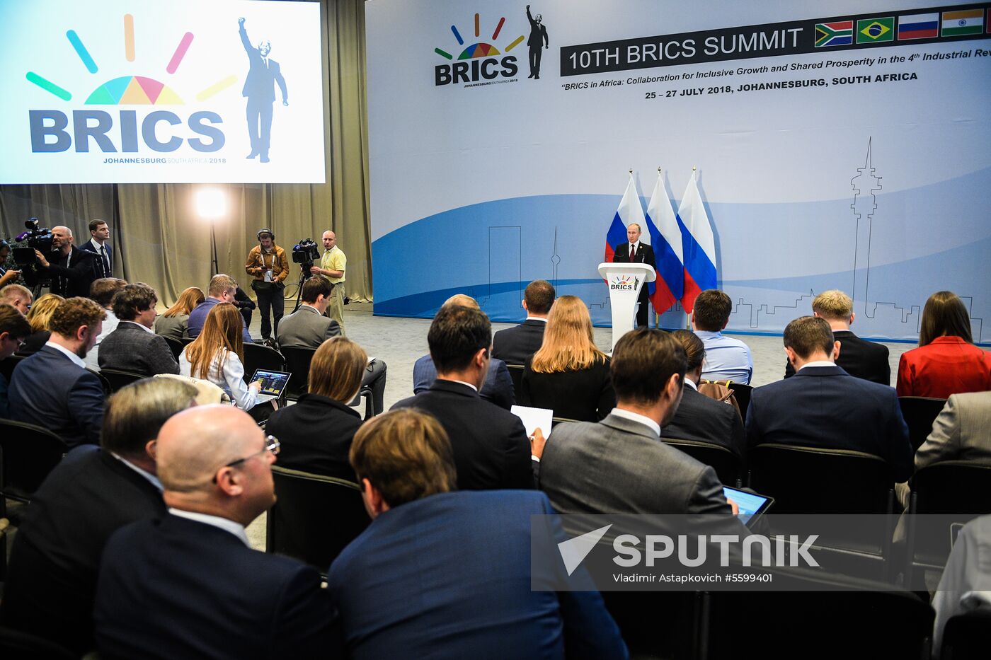 President Vladimir Putin at 10th BRICS Summit in South Africa. Day two