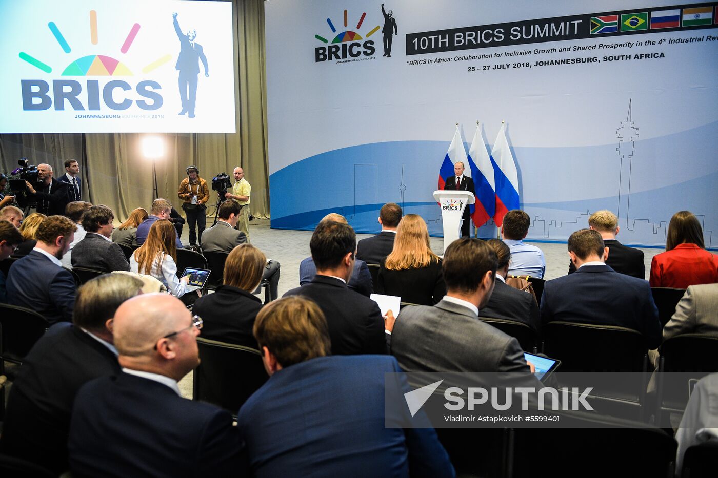 President Vladimir Putin at 10th BRICS Summit in South Africa. Day two
