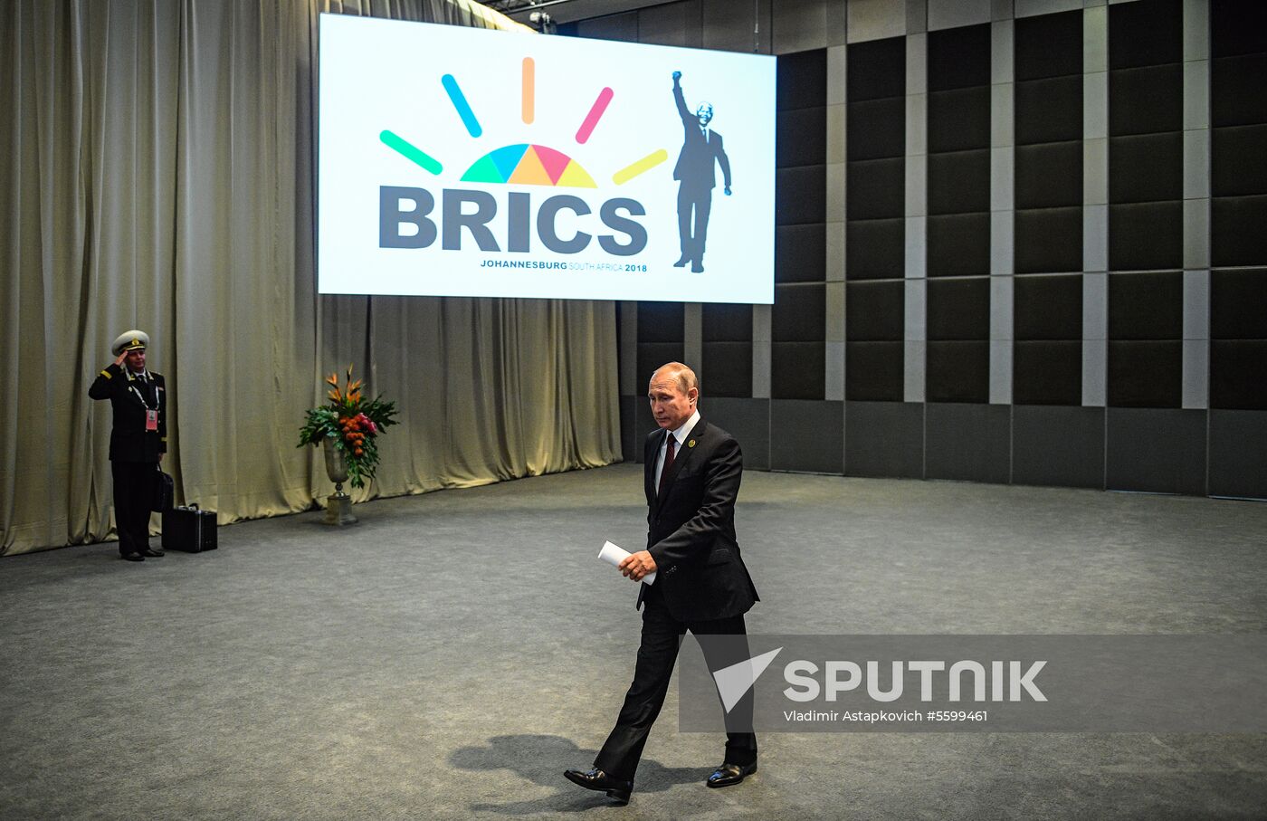President Vladimir Putin at 10th BRICS Summit in South Africa. Day two