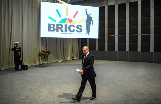 President Vladimir Putin at 10th BRICS Summit in South Africa. Day two