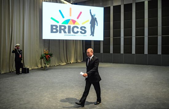 President Vladimir Putin at 10th BRICS Summit in South Africa. Day two
