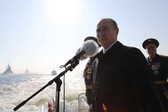 Russian President Vladimir Putin attends Main Naval Parade
