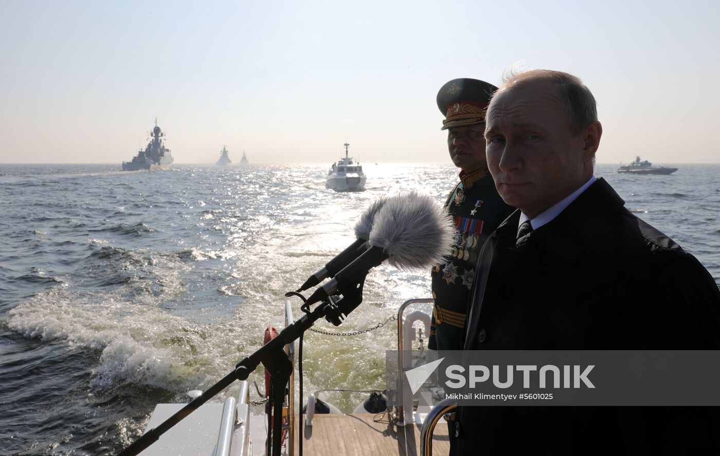 Russian President Vladimir Putin attends Main Naval Parade