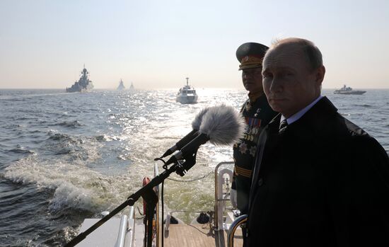 Russian President Vladimir Putin attends Main Naval Parade