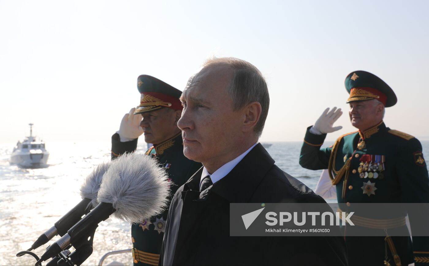 Russian President Vladimir Putin attends Main Naval Parade