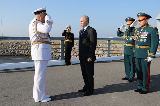 Russian President Vladimir Putin attends Main Naval Parade