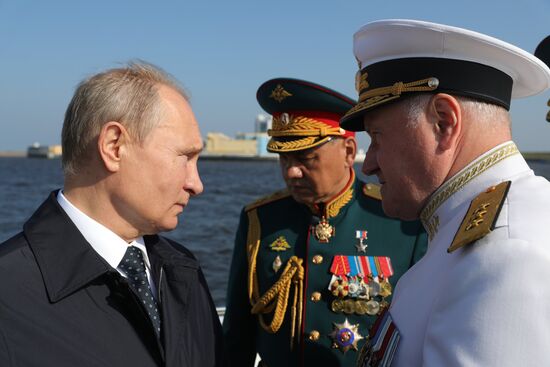 Russian President Vladimir Putin attends Main Naval Parade