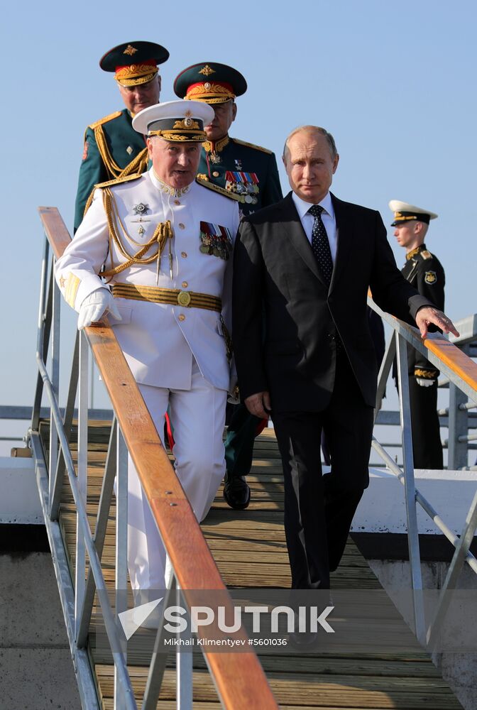 Russian President Vladimir Putin attends Main Naval Parade