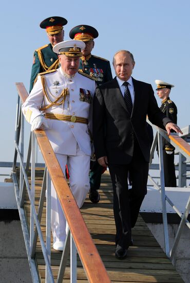 Russian President Vladimir Putin attends Main Naval Parade