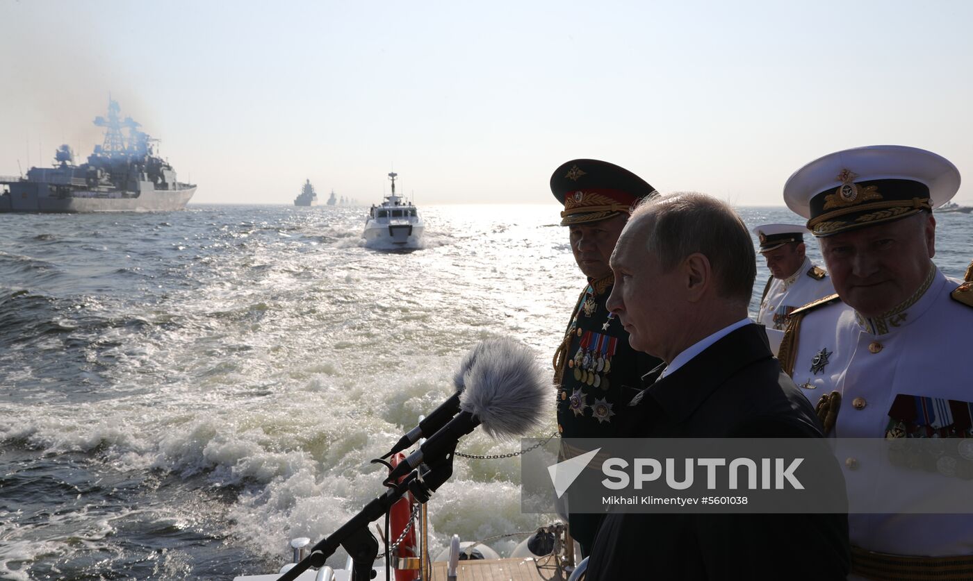 Russian President Vladimir Putin attends Main Naval Parade