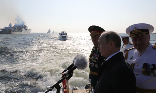 Russian President Vladimir Putin attends Main Naval Parade