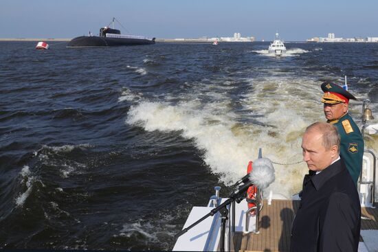 Russian President Vladimir Putin attends Main Naval Parade