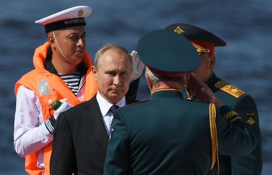 Russian President Vladimir Putin attends Main Naval Parade