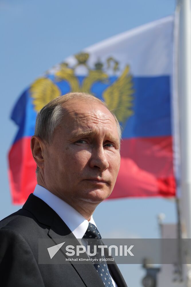 Russian President Vladimir Putin attends Main Naval Parade