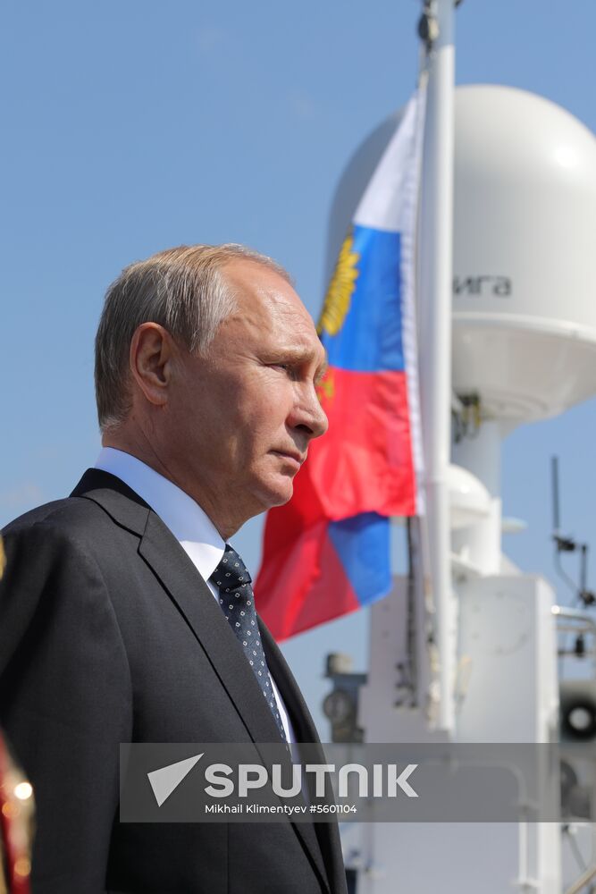 Russian President Vladimir Putin attends Main Naval Parade