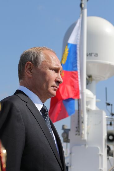 Russian President Vladimir Putin attends Main Naval Parade