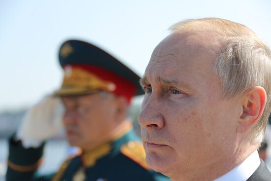 Russian President Vladimir Putin attends Main Naval Parade