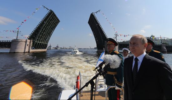 Russian President Vladimir Putin attends Main Naval Parade