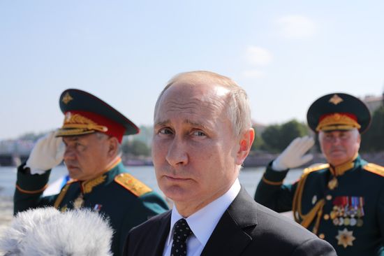 Russian President Vladimir Putin attends Main Naval Parade