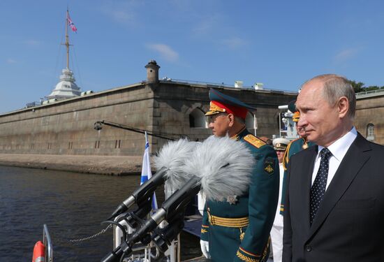 Russian President Vladimir Putin attends Main Naval Parade